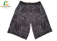 Sublimated Black Beach Men Board Shorts With Side Pocket  Leaf Pattern