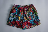 Flower Athletic Swim Trunks  With Mesh Water Repellent Elastic Waistband