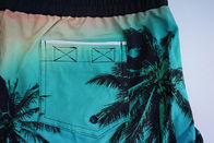 Colorful Womens Polyester Boxer Shorts With Pockets Palm Tree Pattern