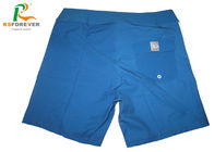 Plaid Blue Sublimated Boys Board Shorts Slit Leg Style For Kids Swimwear