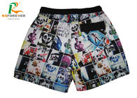 Sublimated Printed Boys Board Shorts With Black Elastic Waistband Pantone Color