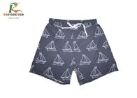 Fabric 4 Way Stretch Boys Board Shorts Little Boat Design Plus Size Comfortable