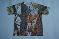 Round Neck Custom Printed T Shirts Full Sublimated Polyester With Camouflage