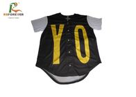 CMYK Polyester Fabricbaseball Button Up Shirt , Youth Full Button Baseball Jerseys