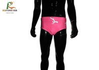 Sublimated Custom Bikini Swimwear For Boys Dye Sublimation Printing Pink Color