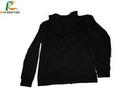 Fleece 60 Cotton 40 Polyester Hoodie , Black Custom Embroidered Sweatshirts