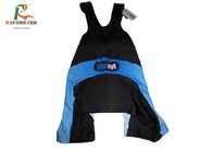Blue Long Sleeves Printed Cycling Jerseys Custom Mens Bib Shorts Sublimation Printing