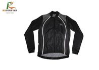 Black Long Sleeve Cycling Jersey Sun Protection , Stripes Personalized Cycling Jersey