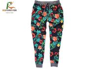 Quick Dry Womens Sports Leggings With Sublimation Printing Flower Design