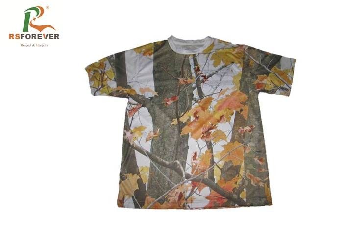 Short Sleeve Sublimation Bedminton Sport T-Shirt With Red Leaves Digital Printing