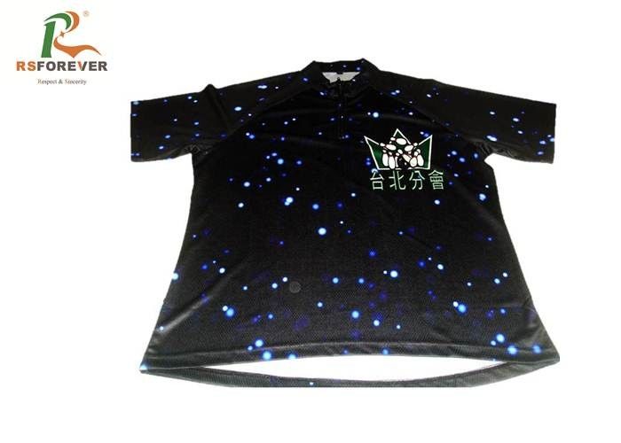 Black 3D Sublimation Custom Printed T Shirts For Club Team 100 Percent Cotton