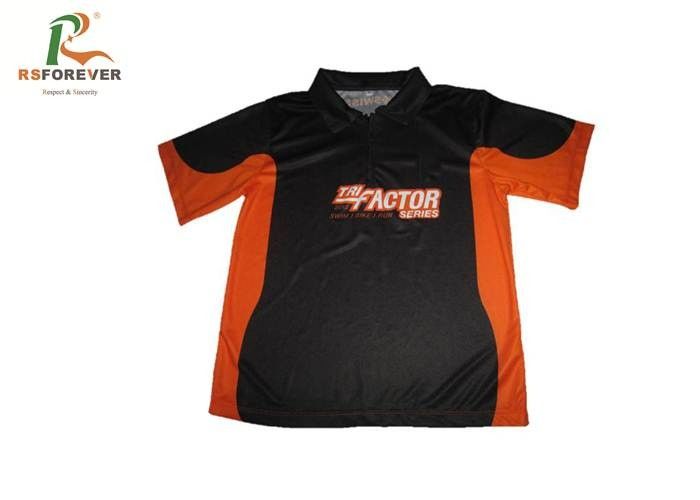 Promotional Custom Printed Polo Shirts Short Sleeve With Mesh Polyester Material