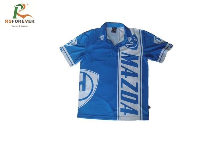 Plain Lightweight Breathable Polo Shirts , Mens Slim Fit Polo Shirts Sublimation Printing