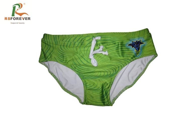 Printed Green Mens Bikini Swimwear With LightWeight Environmental Lycra
