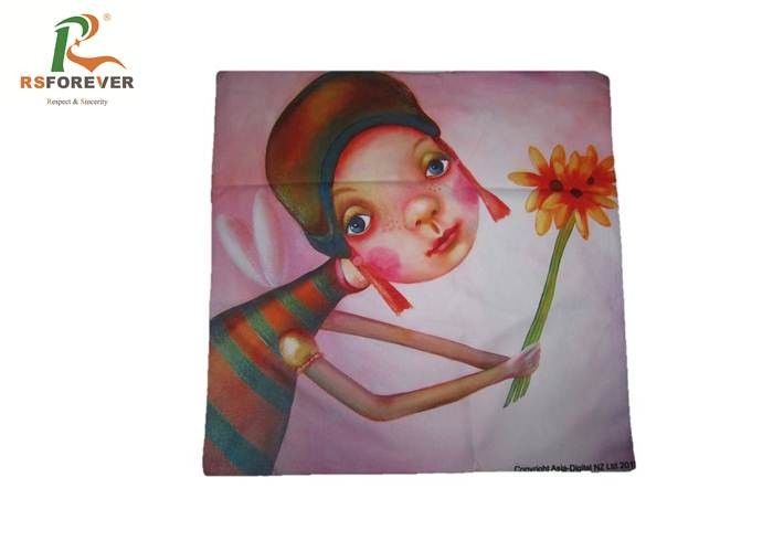 Lovely Cartoon Custom Printed Clothing Girl Polyester Fabric Pillow Cases