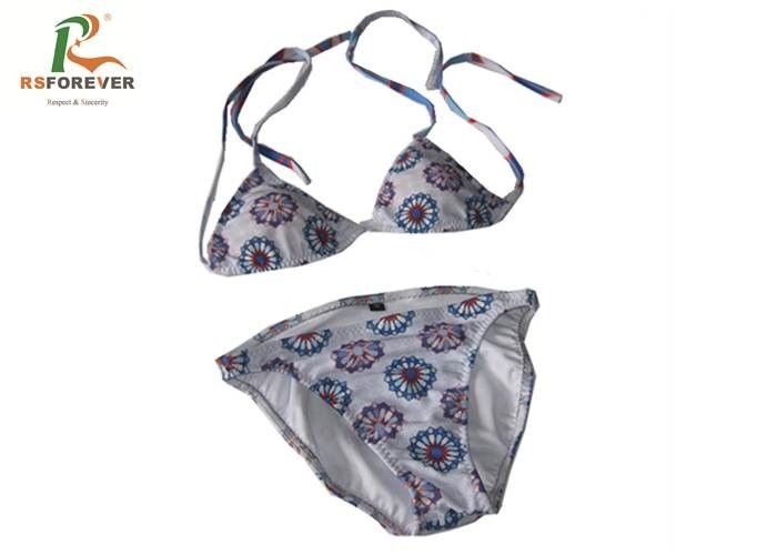 Bikini Beach Swimsuits Custom Printed Clothing Lycra Material For Girls