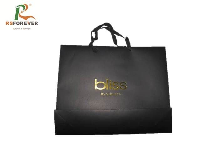 Flexo Printed Paper Carrier Bags , Luxury Paper Shopping Bags Gift Package