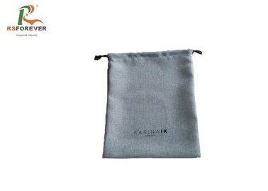 China Grey Jute Drawstring Custom Printed Bags With Silk Screen Printing Eco - Frindly factory