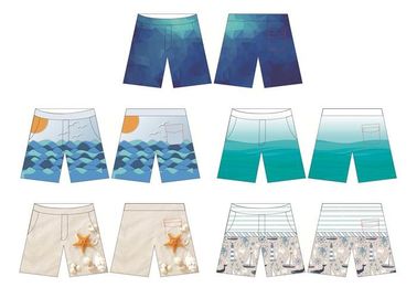 Custom Made Yellowish White Board Shorts Plus Size With Pockets Eco - Friendly