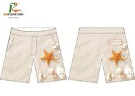 Custom Made Yellowish White Board Shorts Plus Size With Pockets Eco - Friendly