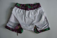Dye Sublimated Short Swim Shorts , Purple Board Shorts With Mesh Lining / Pockets