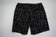 Custom Made Black Stretch Men Board Shorts Water Repellent Polyester Mid Length