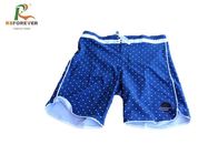 Printed Blue Ladies Swimming Shorts , Women'S Long Board Shorts Swimwear Polester