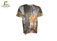 Short Sleeve Sublimation Bedminton Sport T-Shirt With Red Leaves Digital Printing