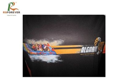 Dye Sublimated Custom Printed T Shirts Short Sleeve Polyester Fashion Orange Color