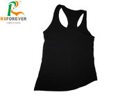 Plain Cotton Custom Printed T Shirts Black Sleeveless Tank Top For Women