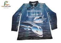 Long Sleeve Sports Printed Polo Shirts For Men 100 Percent Polyester Fishing Jersey