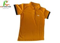 Fashional Mens Orange Printed Polo Shirts 100% Polyester Silk Screen Printing