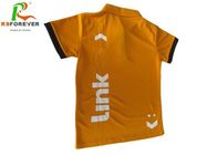 Fashional Mens Orange Printed Polo Shirts 100% Polyester Silk Screen Printing