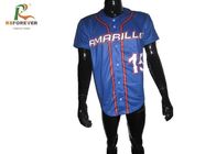 3D Printed Custom Team Sportswear Blue Baseball Jersey With Button Opening