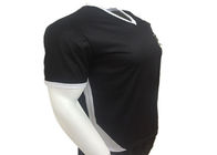 100 Mesh Polyester Black V Neck Soccer Jerseys Subimation Printing No Fading