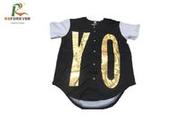 Short Sleeve Custom Team Sportswear Custom Youth Baseball Jerseys With Gold Printing