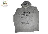 Embroidered Gray Hooded Sweatshirt Jacket Men Cotton Custom Pullover Hoodies
