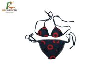 Red Circle Womens Bikini Swimsuits , Drawsting American Apparel Sublimation Bikini