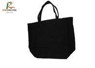 Eco Cotton Canvas Black Tote Shopper Bag Handled Style Customized Logo Printing