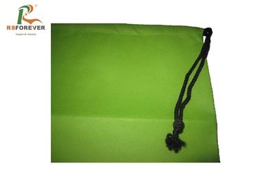 Custom Printed Green Drawstring Bag Strong Rope Recycled For Promotion