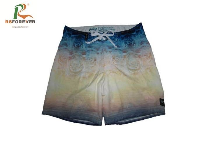 Blue Rose Boys Stretch Swim Shorts Environmental Printing With Flat Waistband