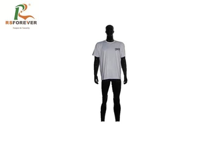 Silk Screen Mens White Custom Printed T Shirts Short Sleeve Cotton Fashion Style