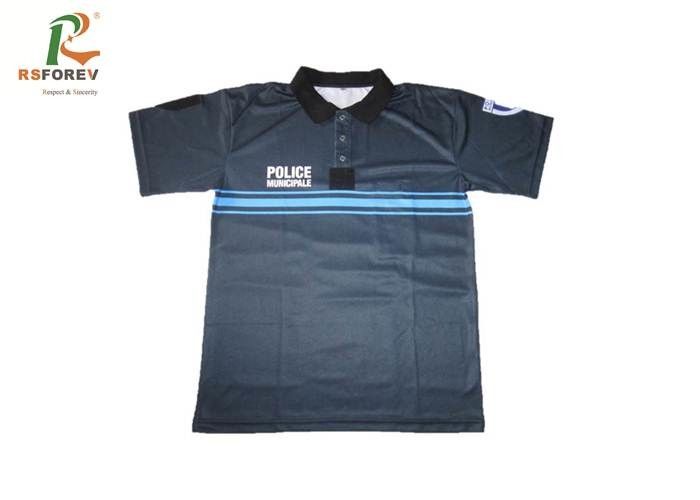 Polyester Mens Short Sleeve Polo Shirts Quick Dry For Summer Customized Color