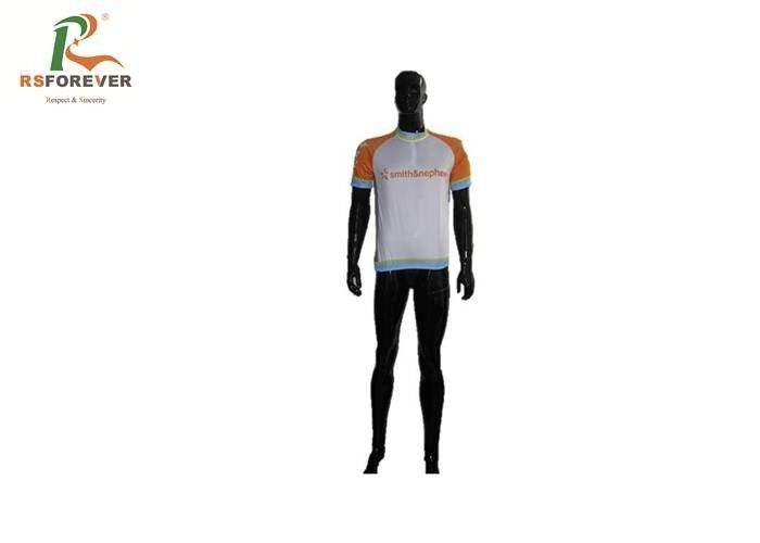 Printed Road Cycling Jerseys Fully Sublimated , Bike Custom Cycling Shirts Polyester Mesh