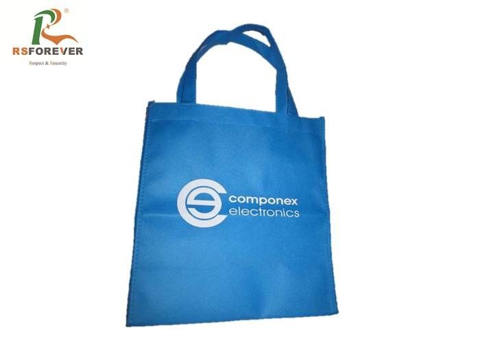 Non Woven Printed Shopping Bags Blue Recyclable Tote Style Silk Screen Printing
