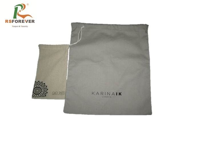 Durable Custom Drawstring Shopping Bags Heat Transfer Printing Cotton Canvas Material